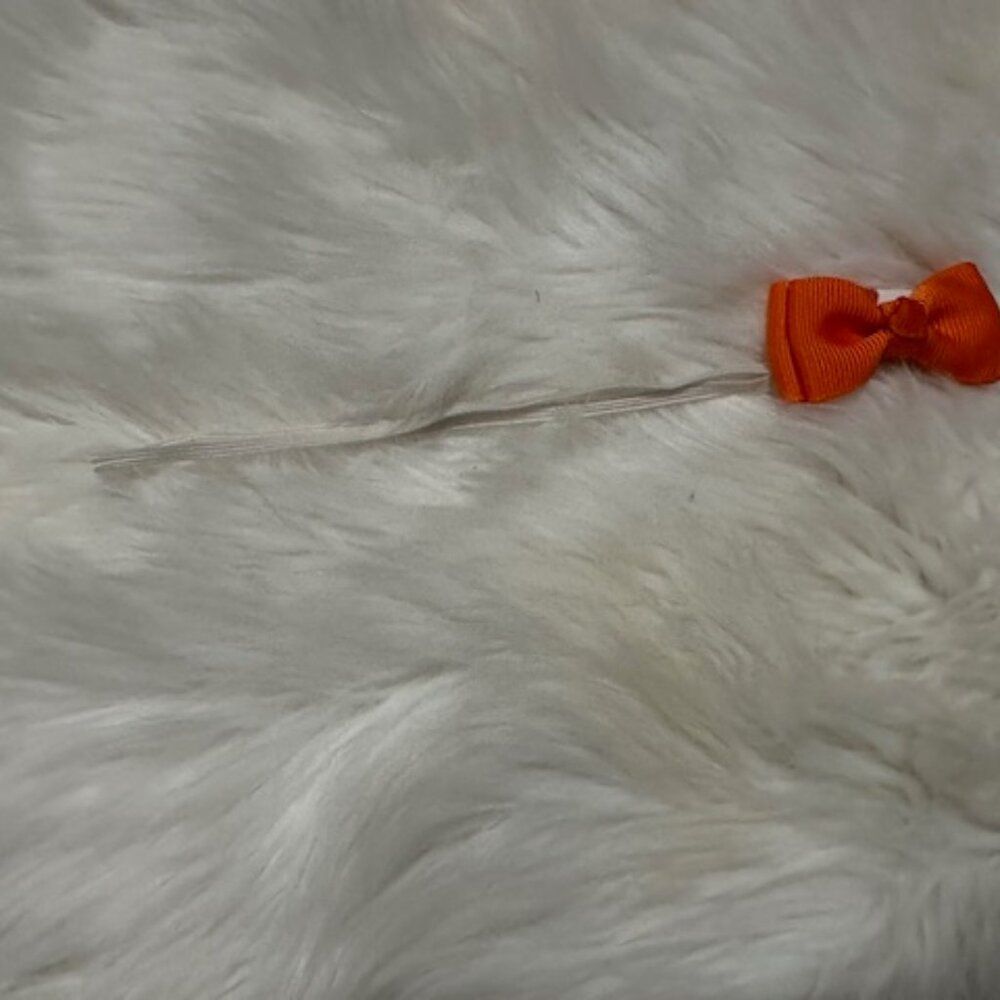 Orange 2" Mini Bow on Skinny FOE elastic headband 7516 Handmade Boutique